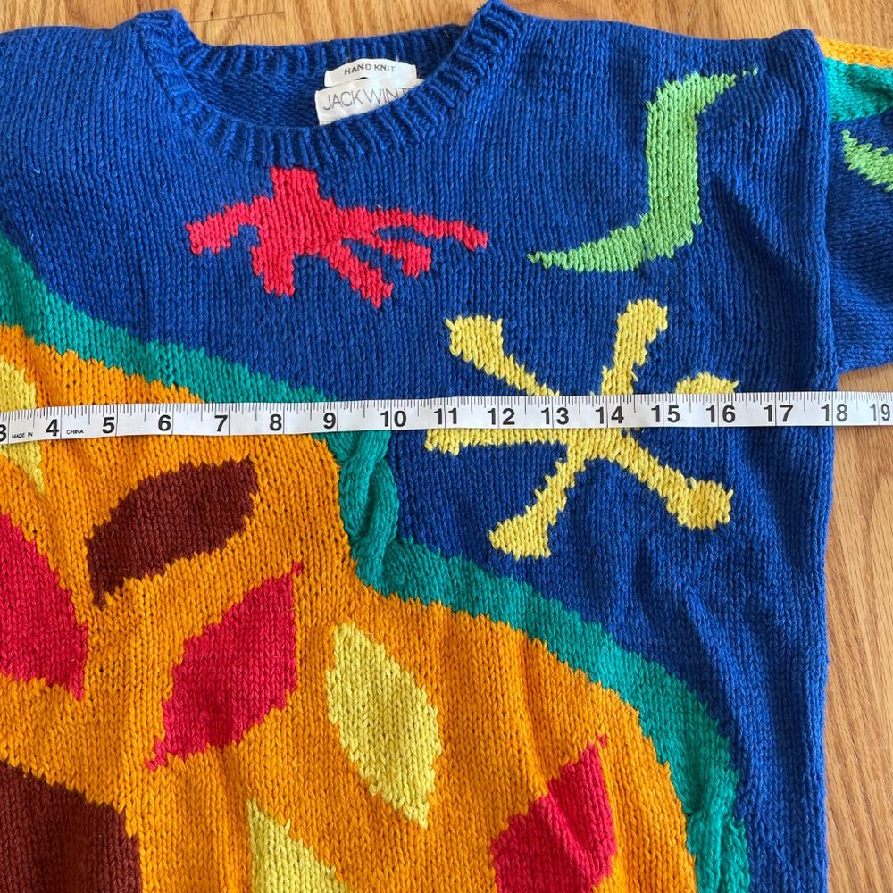 Vintage Jack Winter Petite Vibrant Colors Abstract Women’s Sweater Small - Picture 8 of 11